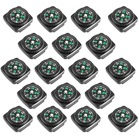 MOAMUN 20PCS Button Compass Mini Compass for Paracord Bracelet Liquid Filled Compass for Emergency Survival Watch Band Paracord Bracelet Watchband Paracord Bracelets Cover