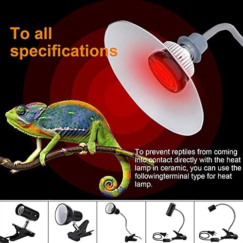 bedee Terrarium Reptile Heat Bulb, 2 Pack 75W Ceramic Heat Emitter, E27 Black Infrared Ceramic Heat Lamp Pet Ceramic Heat Bulb for Reptiles/Lizards/Tortoise/Snakes/Chicken
