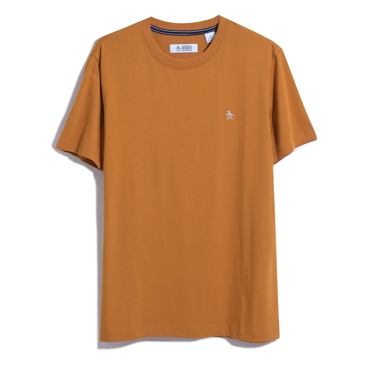 Original Penguin Pin Point Embroidered Pete T-Shirt-Brown-Medium