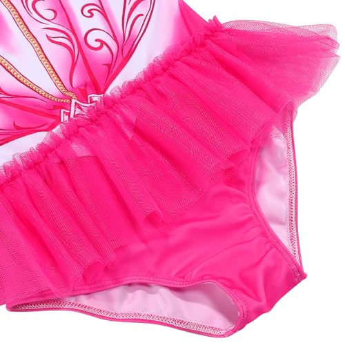 Image of Girls One Piece Swimsuit Colorful Mermaid Bathing Suits Cute Kids Princess Beach Swimwear 2-10 Years