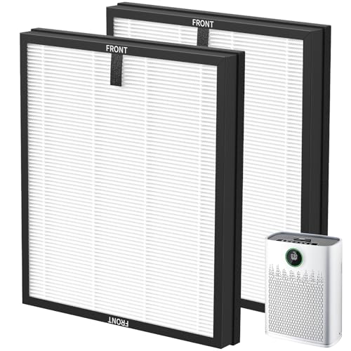 Image of HAP603 Replacement Filter Compatible With ECOSELF HAP603 & HAP603WF Air Purifier, 3-Stage Hepa Air Filter with Activated Carbon for Home Office, # RFHAP603, 2 Pack, White