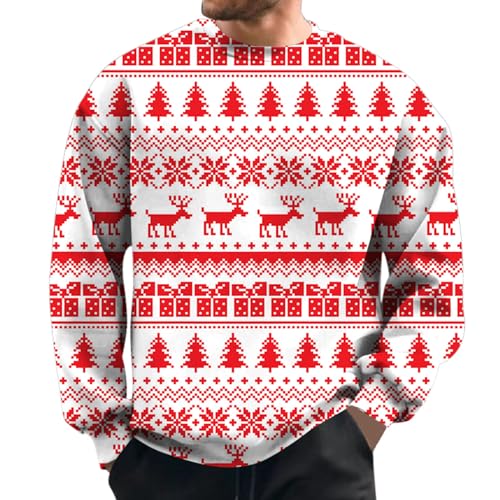Pull de Noël homme anti-froid manches longues col rond décontracté