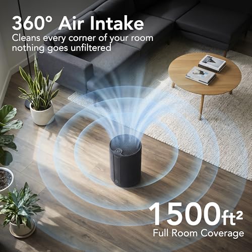 Image of Miko Ibuki 2.0 Air Purifier for Home with App Control, H13 HEPA Filter, Ionizer, Aromatherapy, 5 Fan Speeds, Touch Panel & Timer - Covers Up to 1500 Sq Ft
