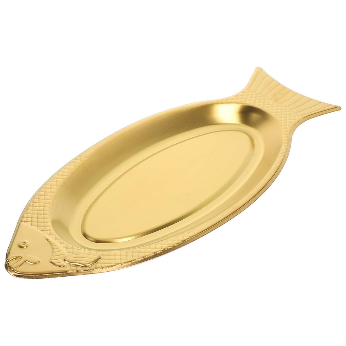 Assiette de poisson en acier inoxydable de service pour table de restaurant et repas en famille