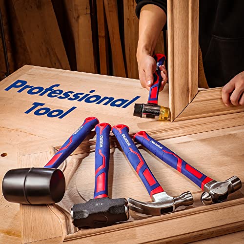 image for WORKPRO 5-Piece forge/Polish Steel Head, Fiberglass Handle Set - 32oz 