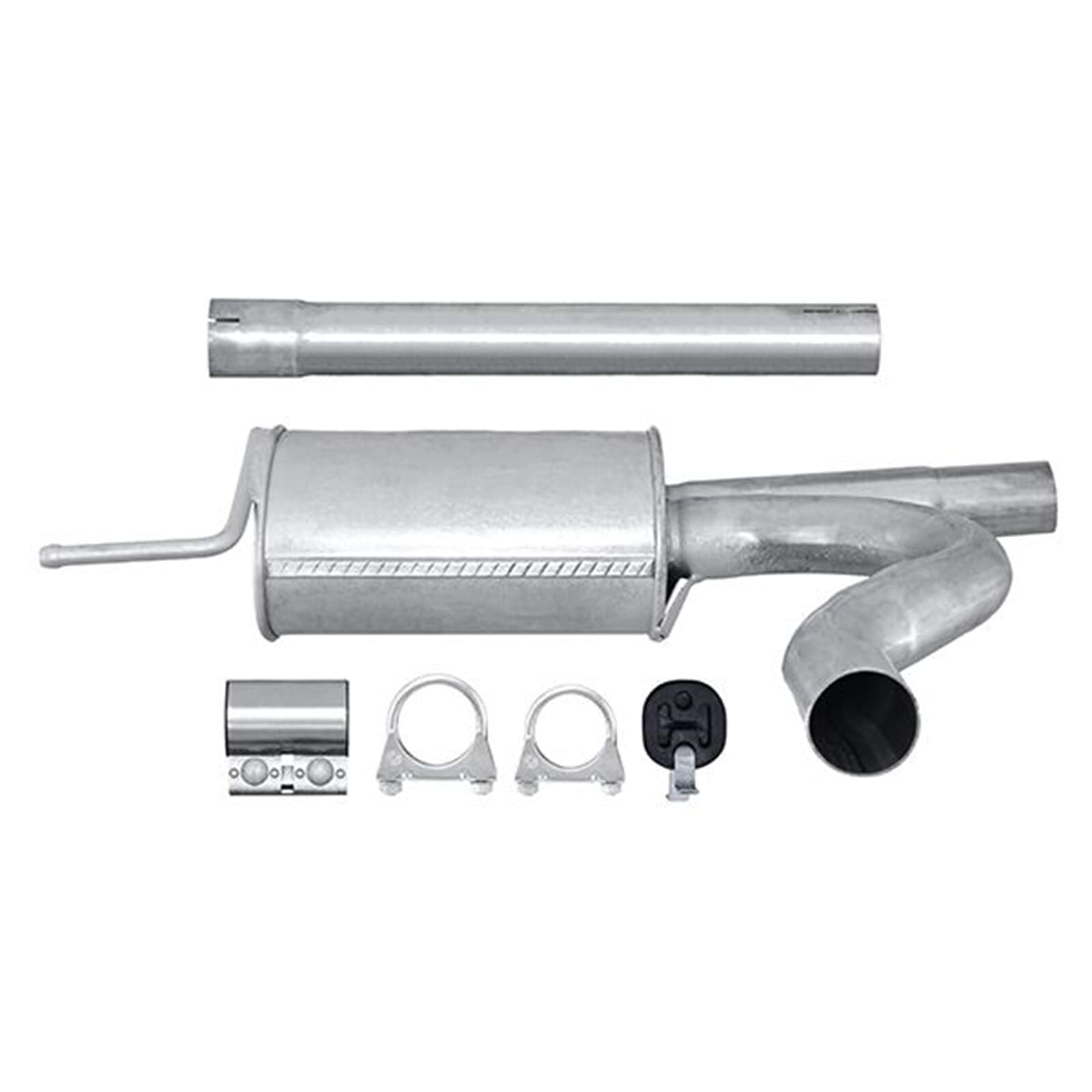 HELLA 8LB 366 020-021 Tłumik przedni - Easy2Fit® Kit - z przodu - dwuczęściowy - Komplet z elementami do montażu - dla m. in. AUDI A4 B5