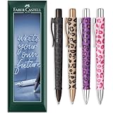 Faber-Castell Poly Ball XB Kugelschreiber Leo Edition – extra breite Spitze – Neuheit Tiermotive, mehrfarbige Barrels, blaue Tinte, Umschlag Geschenkpackung mit 3 Stiften