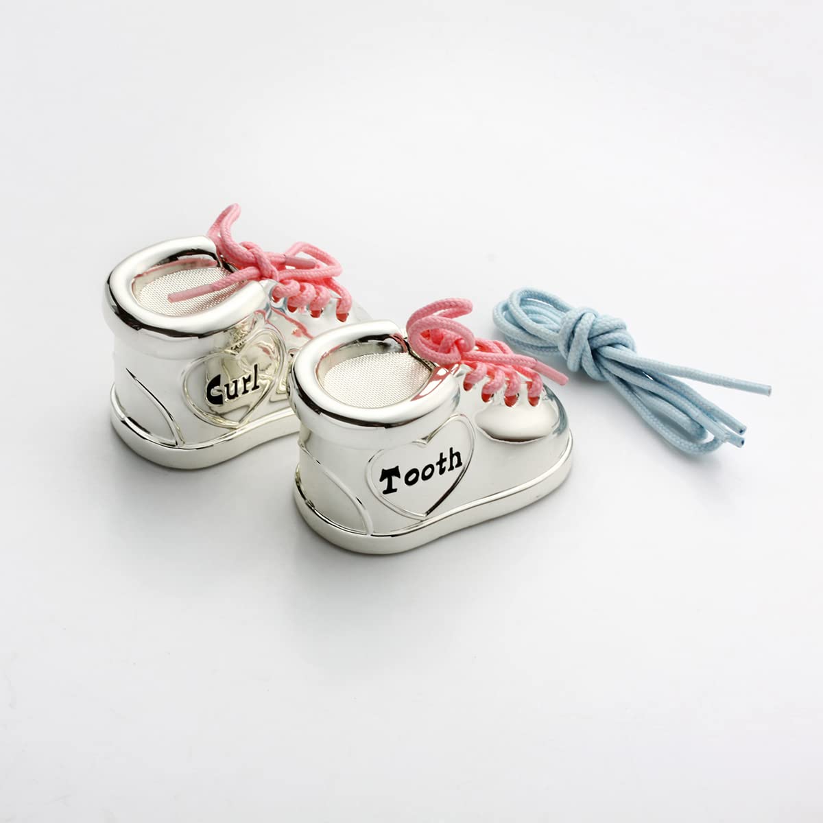 Silverplate Baby First Tooth Curl Keepsake Box Teeth Fairy Holder Container Gift Box Set for silver 7 x 5.08 x 2.36 Inch