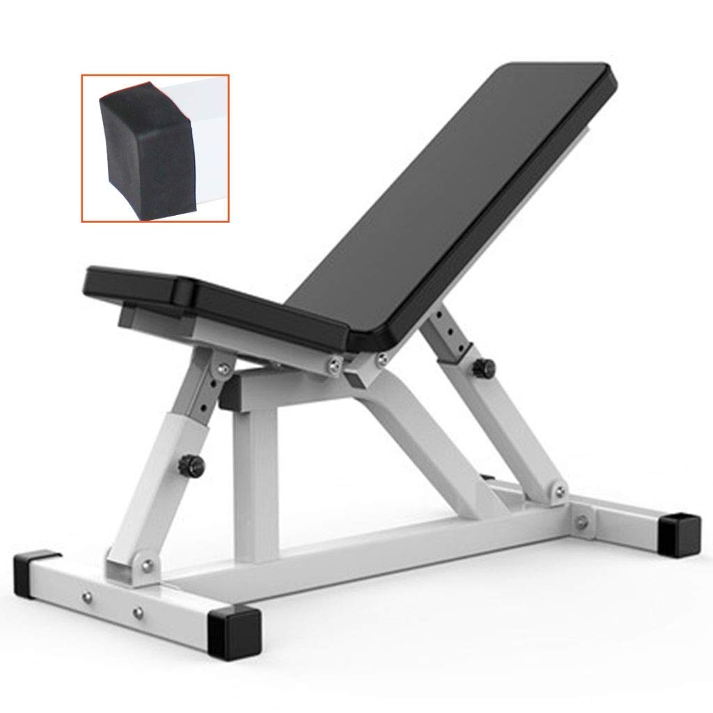 AYCDL Adjustable Dumbbell Bench White Dumbbell Stool Multifunctional Abdominal Muscle Sit Ups/Home Press Abdominal Fitness Equipment,Black White-110 * 47 * 40cm