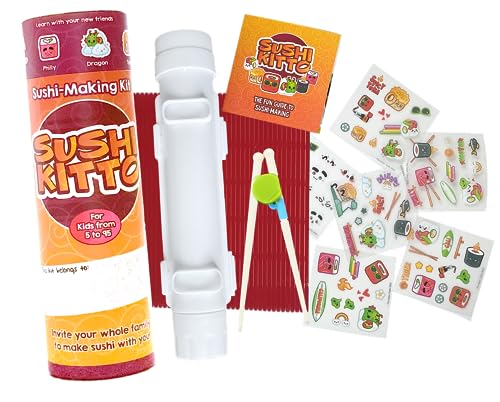 The Asian Table Sushi-Kitto 10-Pc Sushi Making Kit for Chefs from 5 to 95 – More than Fun Cooking Tools, It's a Journey to New Foods, Creativity & Bonding