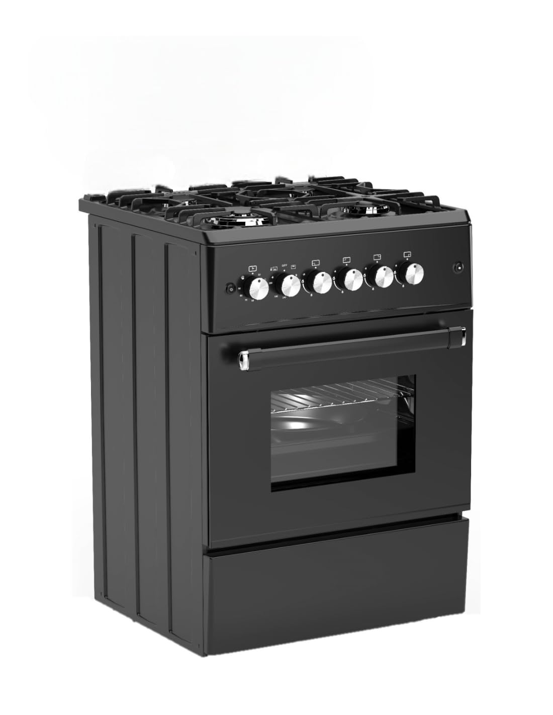 ALPHA Cocina de Gas VULCANO ELITE-60 Negro Mate. Encendido Automático, Wok.