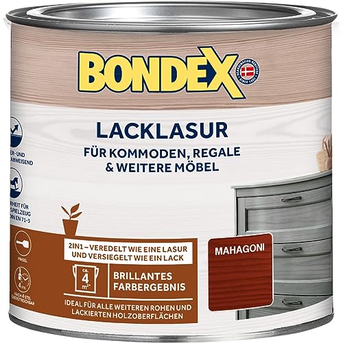 Bondex Lacklasur Mahagoni 0,375 L für 3,75m² | 2in1 - veredelt und versiegelt | Wasser- und Schmutzabweisend… – Ansicht 1