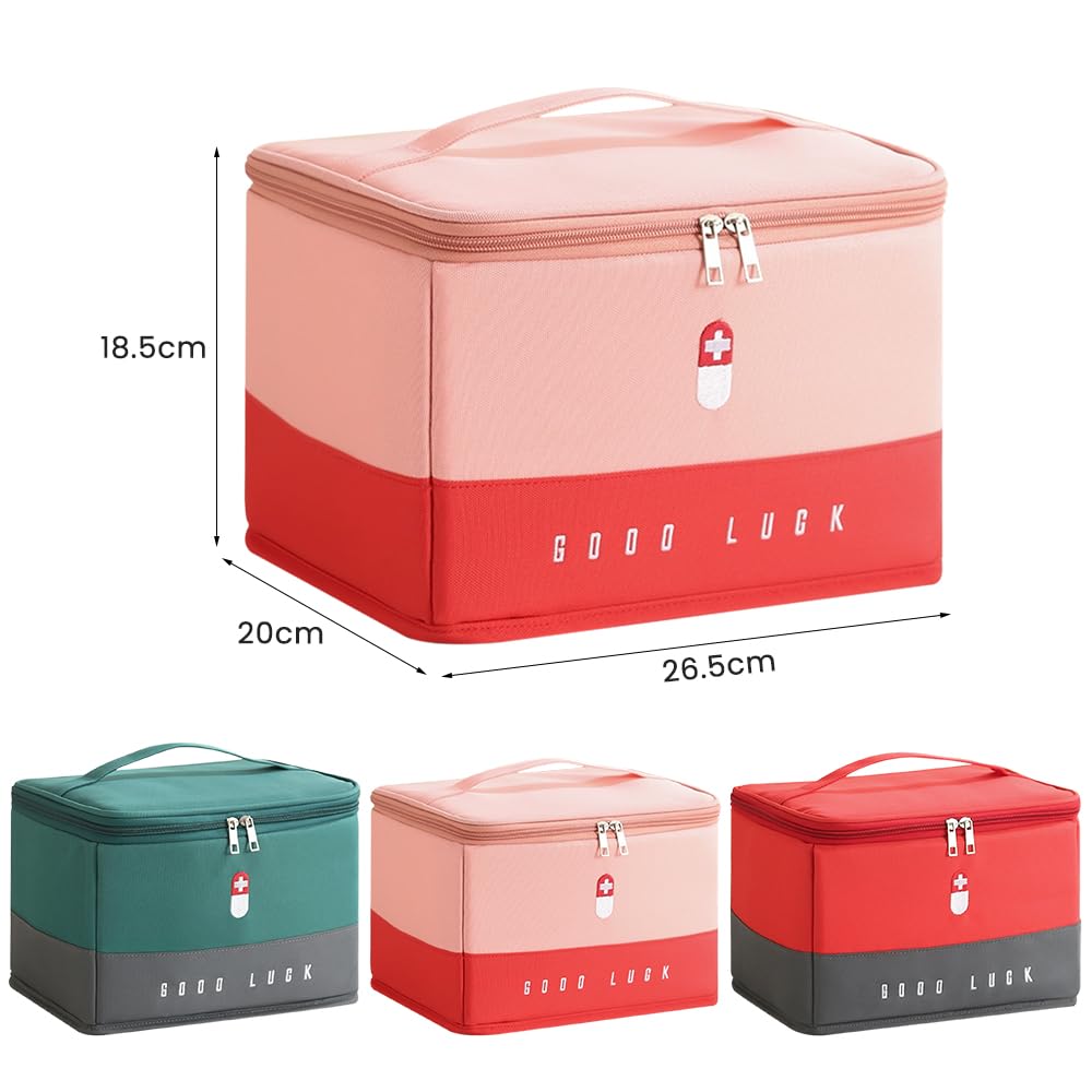 Botiquin de Primeros Auxilios 10L,Botiquin Viaje,Botiquin Vacio XXL,con Asa, Impermeable,para el Hogar, la Escuela, los Viajes (Verde)
