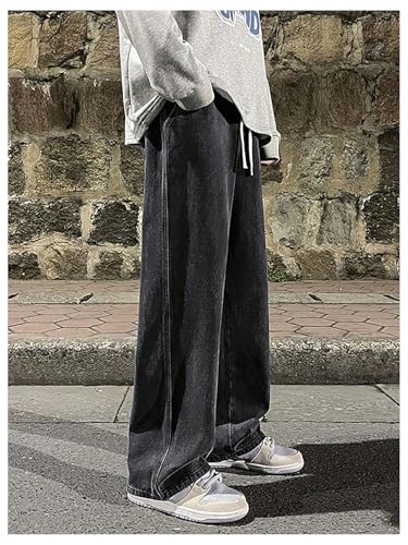 GORGLITTER Men's Baggy Jeans Y2K Wide Leg Skater Denim Pants Loose Fit Long Trousers Streetwear4