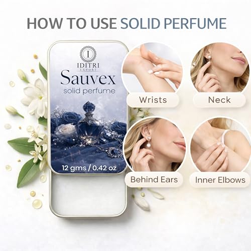 Image of Solid Perfume |Halfeti leather&Sauvex Alcohol Free Wax Perfume Balm, Long Lasting | Pocket Tin 12g, Pack Of 2| Non Greasy Smooth Glide, Travel Friendly Unisex Gifts He Or Her