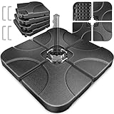 KESSER® Sonnenschirmständer 4-teilig Schirmgewicht Schirmständer für Ampelschirm Bodenkreuz 60 Liter / 80 kg befüllbar mit Wasser oder Sand Inkl. Metallverbinder Ampelschirmständer Kunststoff,