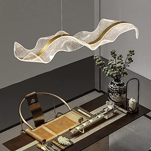 Pendant light wave led 36W pour table à manger et bureau, lustre suspendu moderne à 3 modes - 3