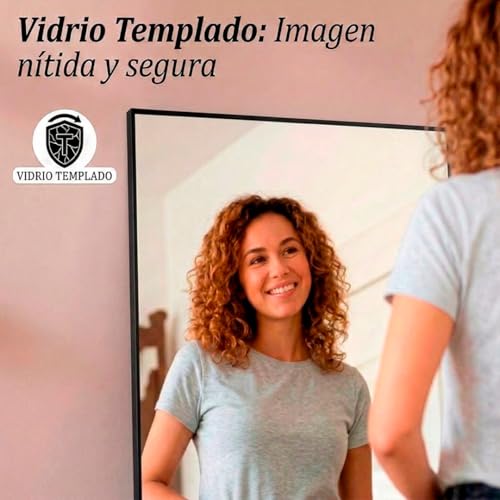 Miniatura 5 de Espejo De Pie Cuerpo Entero - Espejo Grande Y Largo Con 3 Formas De Uso, Independiente, Montaje Pared Y Apoyado - Marco De Aluminio Para Dormitorio, Baño O Salon
