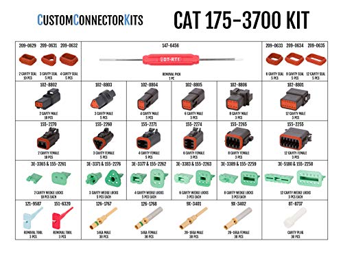 CAT-175-3700 Field Service Kit with 1U5804 CAT Crimp Tool for 22-12 AWG: Environmentally Sealed Connectors for Caterpillar and Tractor Electrical Repair