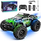 JOYTREKY Remote Control Cars - 1:18 Rc Car HighSpeed 25KMH+ LED Light with Spray 2.4GHz All Terrain Off Road Truck Toys 2 Rechargeable Batteries 60 Min Playtime Fast Racing Toy for Kids Adults - Green