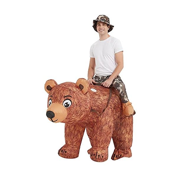 One casa bear inflatable costume riding bear air blow up funny fancy dress party halloween costume for adult - image 3