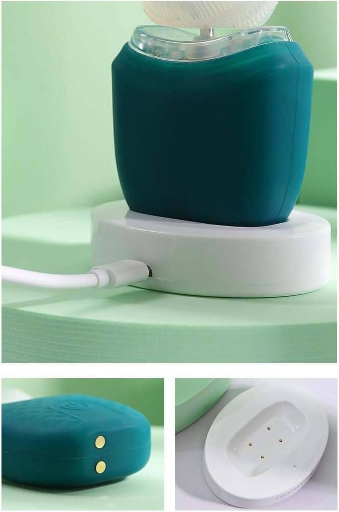 Elektrische Ultraschall Zahnbürste,360°AutoToothbrush für Erwachsene, Automatischer Reinigung (Rosa)