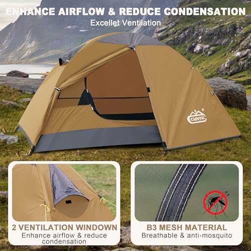 1 Person Backpacking Tent, Lightweight Compact Single Person Tent, Waterproof Windproof One Man Tent for Camping Hiking - Image 6