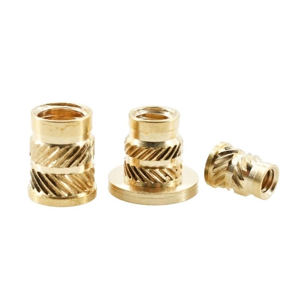 Insertos roscados para impresión 3d, 50 piezas de inserciones tuercas roscadas cobre, brida impresión 3D for cuaderno, en T, rosca moleteada, inserto calefactor fusión caliente(M8X12.7X9.6X10.2mm)