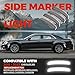 HECASA LED Side Marker Lights Compatible with 2015-2023 Chrysler 300 Replacement for CH2551136 CH2550136 Bumper Signal Parking Lamps 4Pcs Smoke Lens Front & Rear White LED