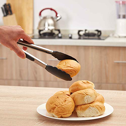 Pinças de comida Lanches de Cozinha Em Aço Inoxidável Clipe de Segurança Alça de Silicone Anti-escal