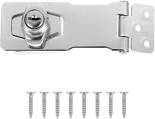 Door Bolt,Door Lock,Door Latch, Locks Hasp Latch Stainless Steel Security Door Padlock Hasp Hinge Hasp Lock Latch Extra Thick Door Gate Lock Hasp with Screws 2pcs