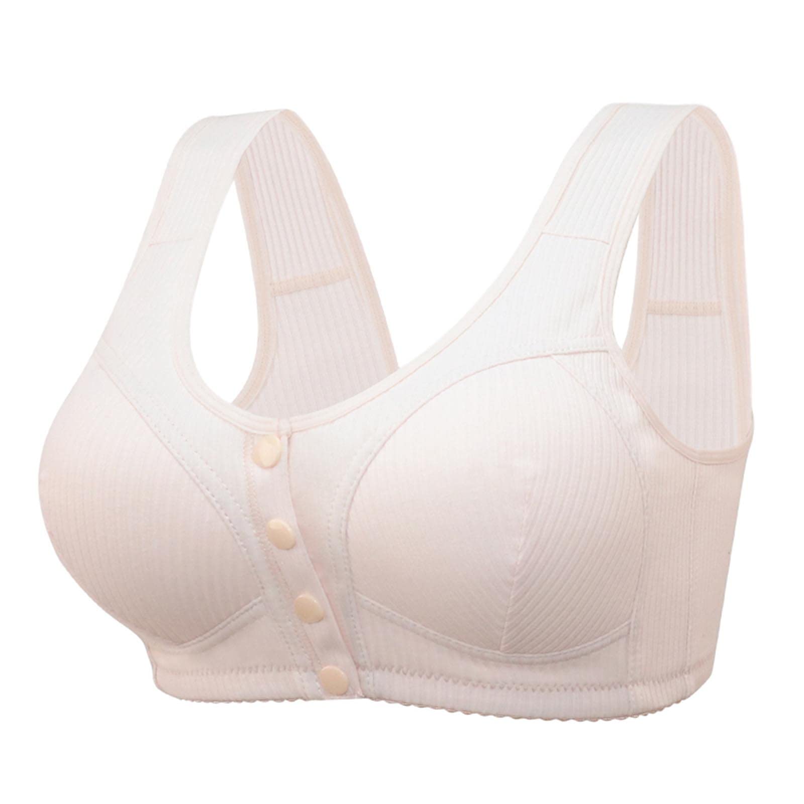 Daisy Bras for Older Women No Underwire Front Closure Push Up Padded Bra Full Coverage Anti Sagging Everyday
