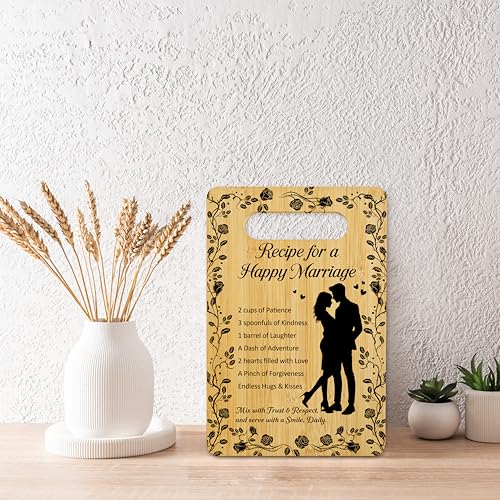 Tablero de corte personalizado de bambú para bodas, regalo para recién casados, decoración de cocina, ideal para queso, frutas, carnes y verduras - 10 miniatura 4