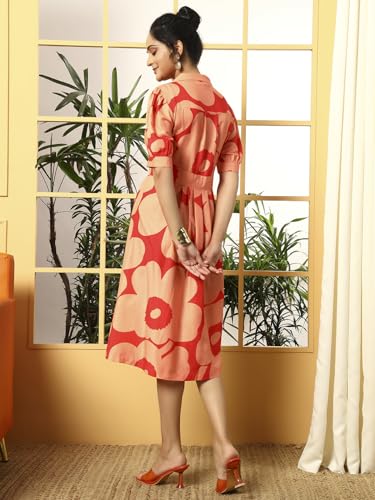 Image of GRECIILOOKS Women Dress for Women | Sleeveless Western One Piece Dress for Women Long | Casual Printed Summer Dresses for Beach & Stylish Party Outifits