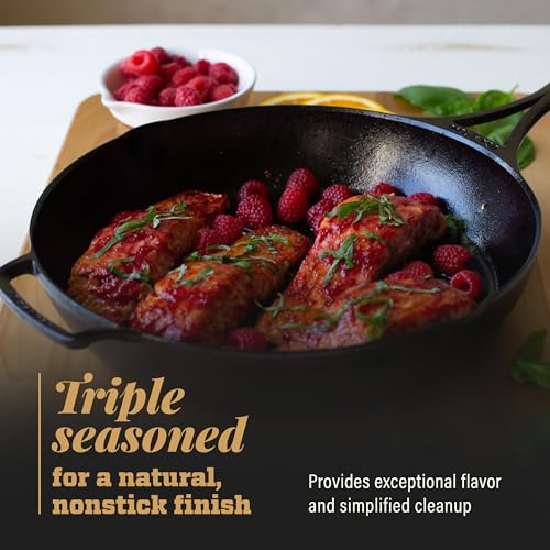 Image of Lodge Blacklock 12 inch Triple Seasoned Cast Iron Skillet - Lightweight - Easy Cleanup - Premium Cookware