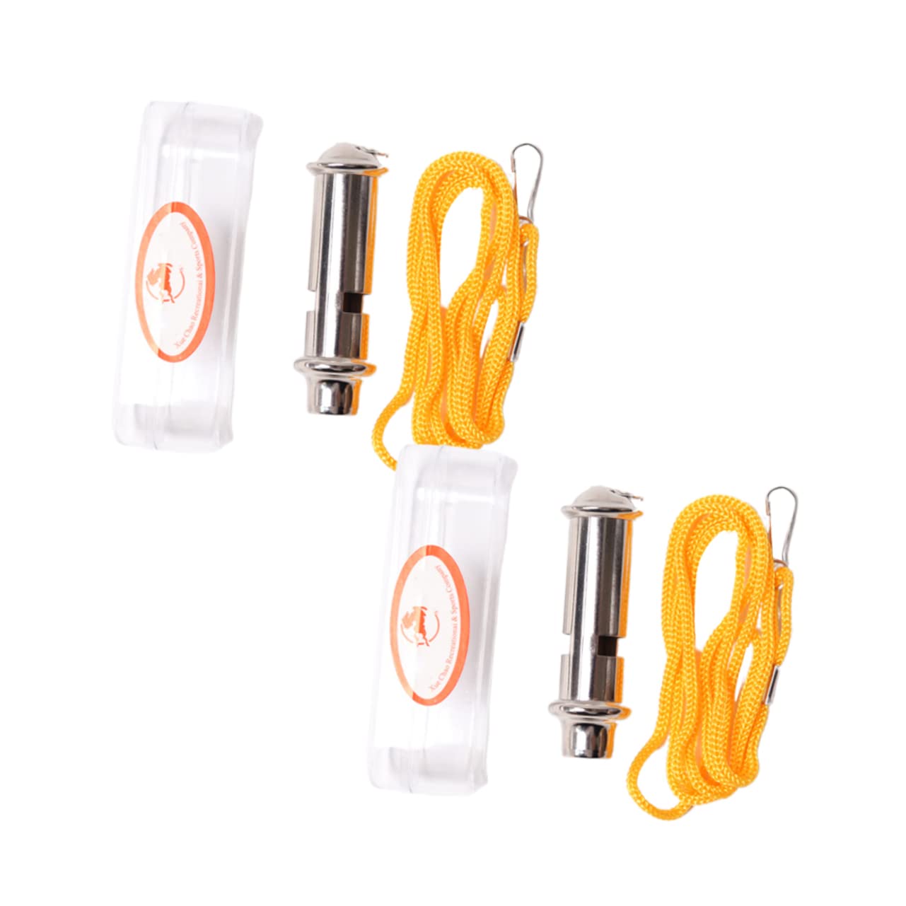 Mipcase 2pcs Stainless Steel Lifeguard Whistles Outdoor Emergency Whistle for Hiking Camping Sports