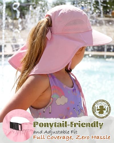 Image of camptrace Safari Kids Sun Hat Wide Brim Bucket Cap Toddler Fishing Hats Boy Girl