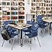 Romig Trek 42 in. Square Adjustable Classroom Table- Maple & 4 Andy 18 in. Stack Chairs- Blue