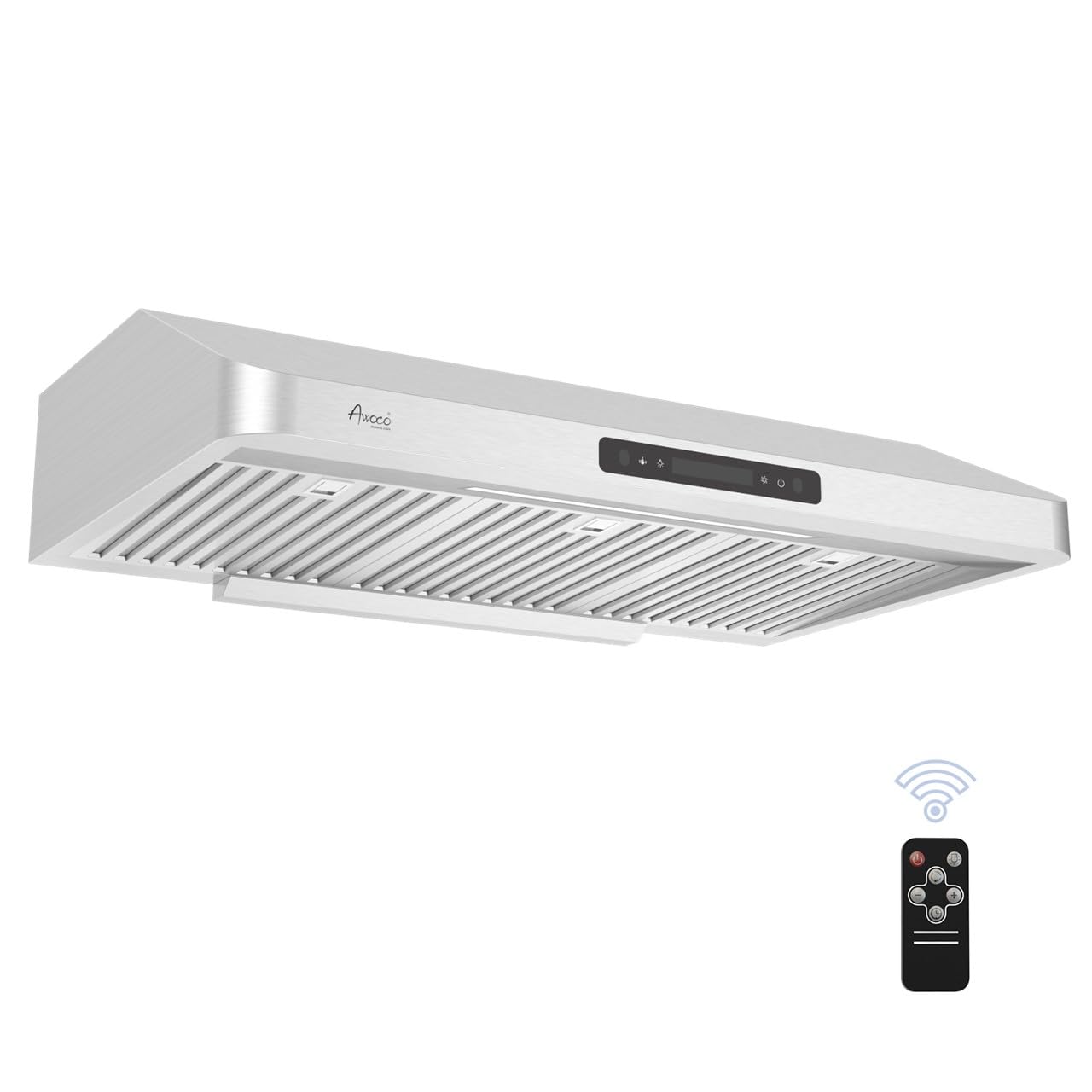 Campana extractora debajo del gabinete de 36 pulgadas, acero inoxidable de 7 pulgadas de alto, 6 velocidades con panel de control táctil de detección de gestos, 900 CFM con control remoto, barra