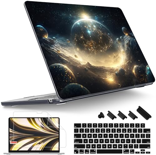 Image of Tuiklol for MacBook Air 13 inch Case M5 2026 M4 2025 M3 2024 M2 2022 Release Model A3449 A3240 A3113 A2681,Plastic Hard Shell Cover for MacBook Air 13.6 with Touch ID, Birth of Galaxy