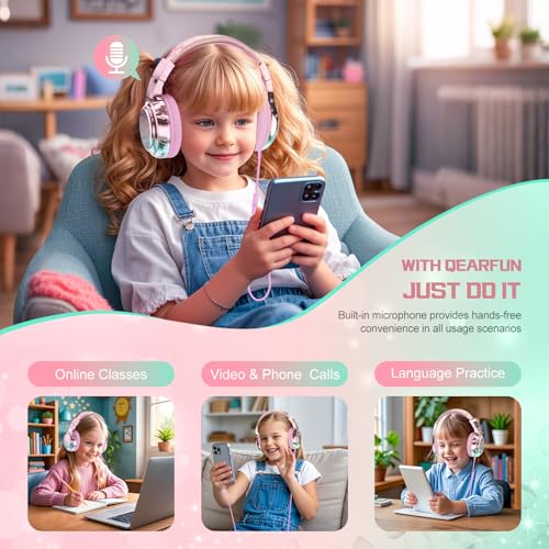 QearFun Kids Headphones Wired with 85/94dB Volume Limit LPXEJ21 の商品画像 3