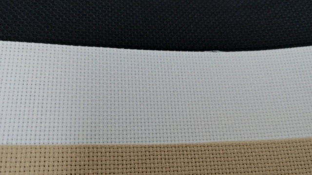 Image of KCS 3 pc of 12 inch x 18 inch 18CT Counted Cotton Aida Cloth Cross Stitch Fabric (White+Khaki+Black)