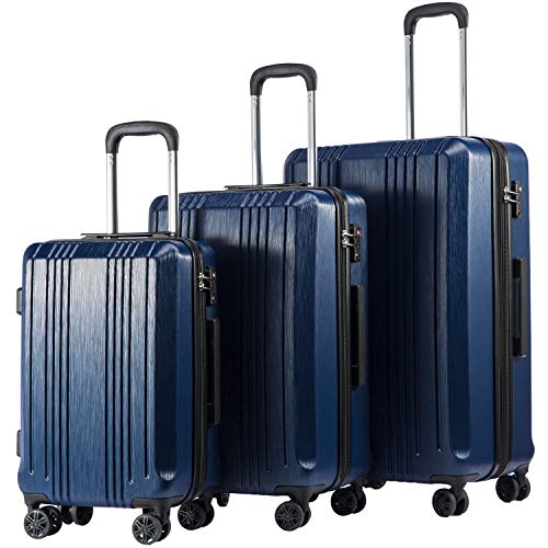 Coolife Luggage Expandable Suitcase PC+ABS with TSA Lock Spinner ...