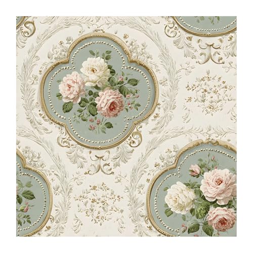 Image of PAPER PLANE DESIGN Vintage Floral Vinyl Self Adhesive Wallpaper Peel & Stick, Waterproof, Stain-Proof | 16 in X 90 in, Decor for Bedroom, Hallway, Living Room (D)
