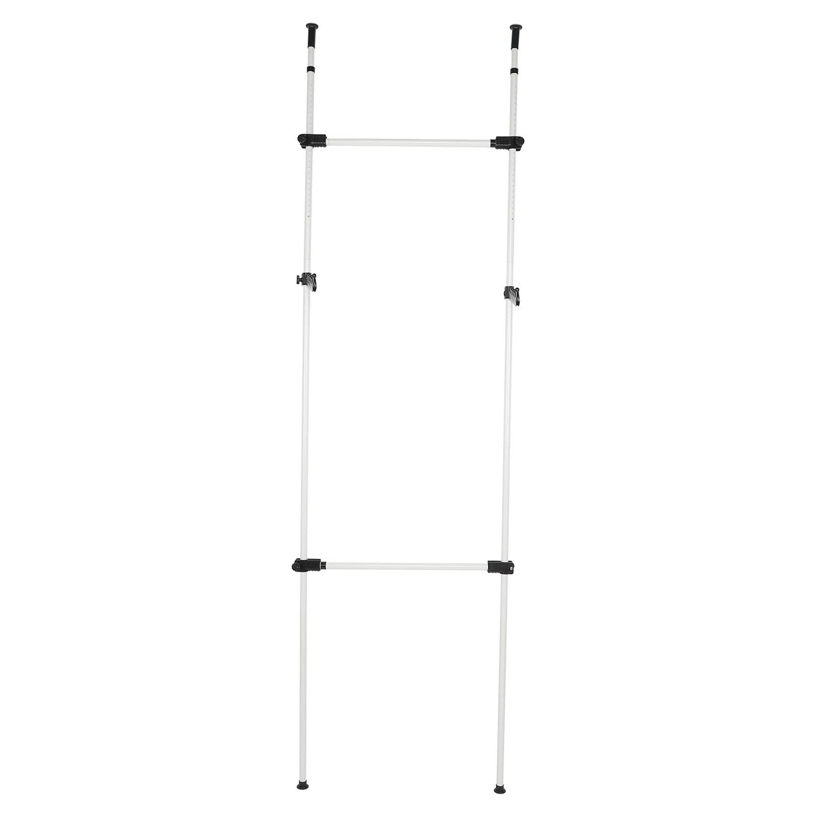 Télescopique Garde-Robe Système Penderie Telescopique Garde Robe 2 Barres 2 Pôles Penderie Ouverte Telescopique largeur (80-139cm) x hauteur (281-329cm) Réglable