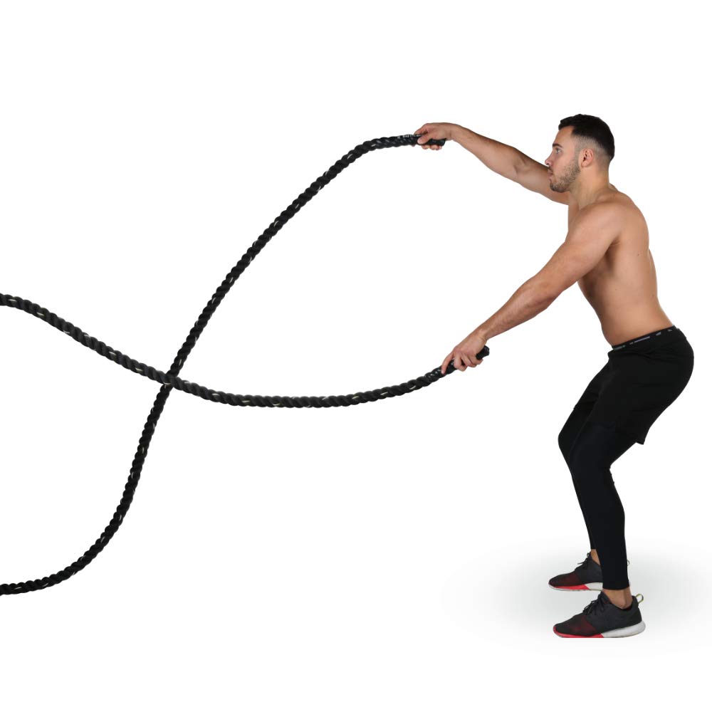 Suprfit Battle Rope - Power Rope für Cross Training und Functional Training, Schwungseil zur Förderung der Kraft und Ausdauer, Länge: 15 Meter, Material: Kunstfaser, ummantelte Seilenden