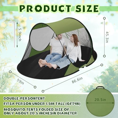 Carpa Pop Up Mosquito para Camping, 86.6x59x45.3 pulgadas miniatura 2