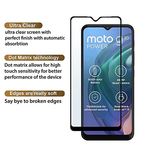 Image of HD Tempered Glass Screen Protector Compatible For Moto G10 Power With Edge To Edge Coverage And Easy Installation Kit