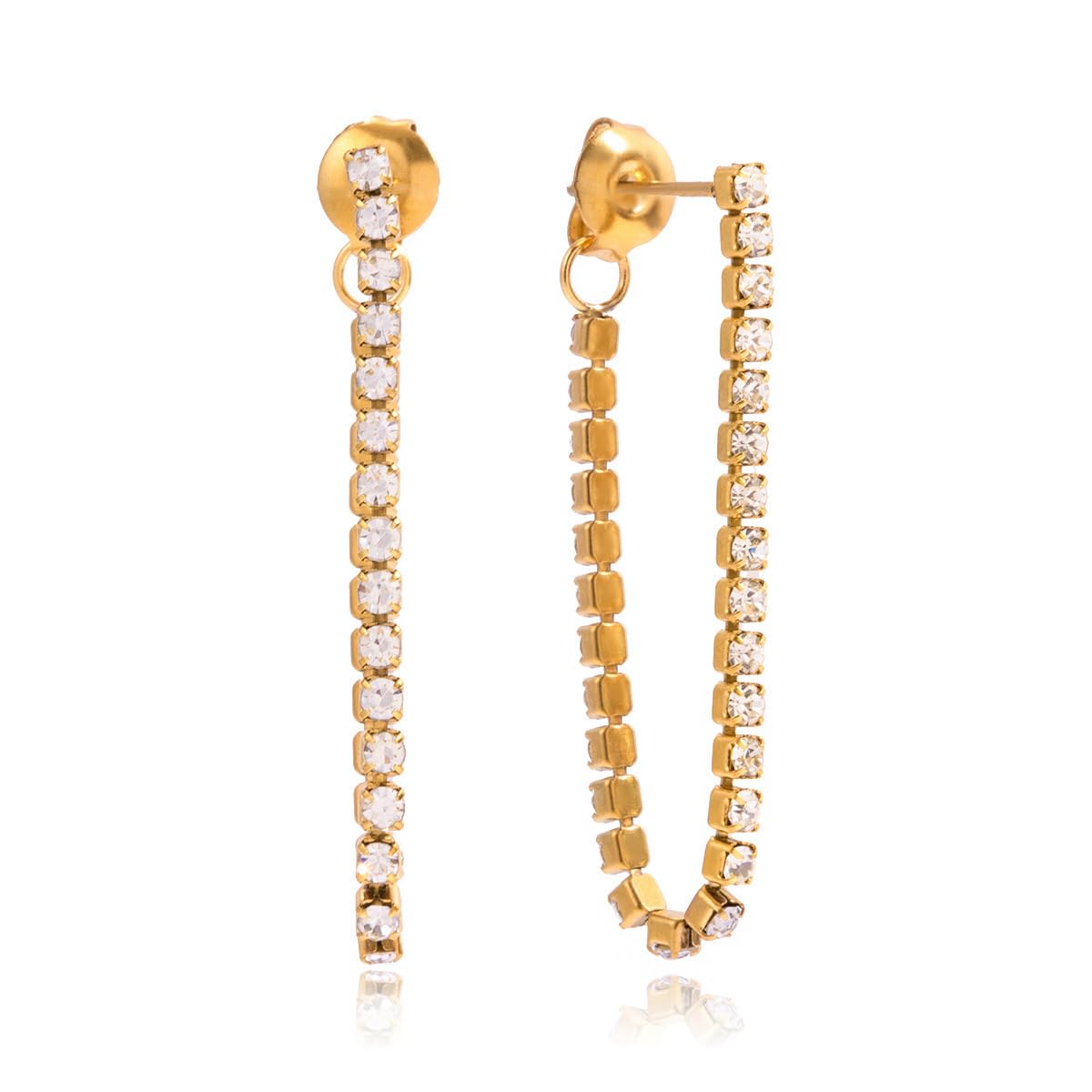 Statement Tassel Earrings for Women | 18K Gold Plated Stainless Steel Zirconia Tassel Drop Earrings | Waterproof Hypoallergenic Lightweight Jewelry | Elegant Everyday Wear & Gift-picture-10