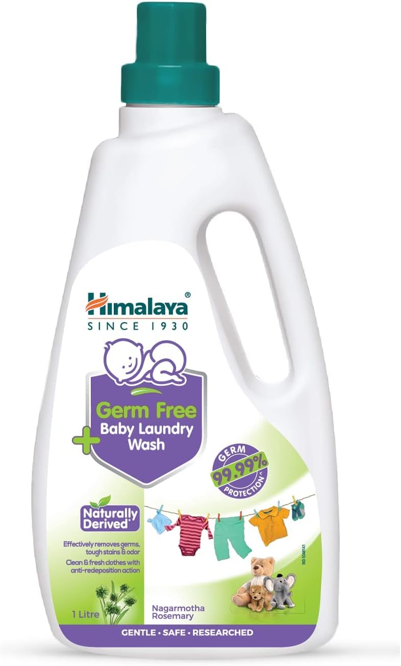 Himalaya Germ Free Baby Laundry Detergent with Plant Based Cleansers & Biodegradable Ingredients (Bottle, 1 Litre)
